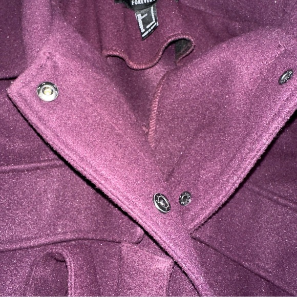Forever 21 Purple Utility Jacket with Belt and Lapel Collar - Picture 4 of 7